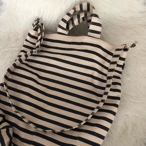 BAGGU Duck Tote Blue and White Striped
